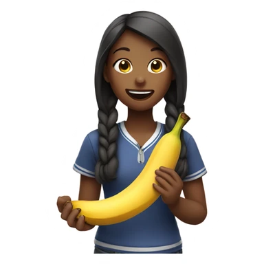 girl eating banana sticker