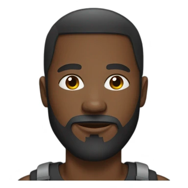 African black man with beard sticker