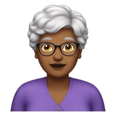 short black hair grandma sticker