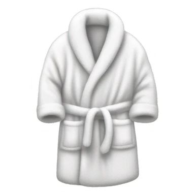 white fuzzy bathrobe sticker