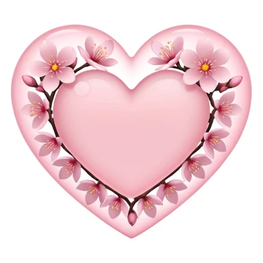 sakura heart with a soft pink glow sticker