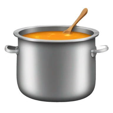 medoum sized cooking pot with soup sticker