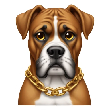 Boxer dog wearing chain sticker
