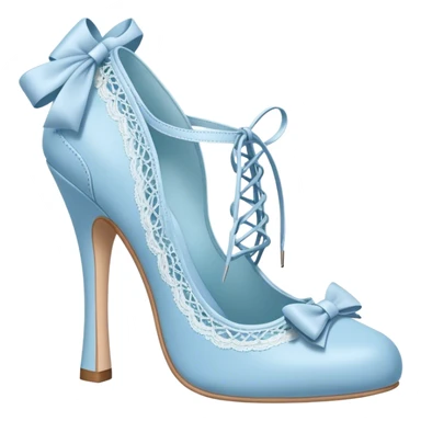 pastel blue heel with bow lace up sticker