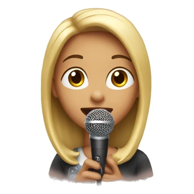 girl singing with a mike sticker