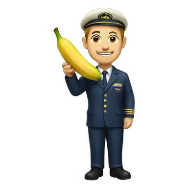 pilot holding a banana sticker