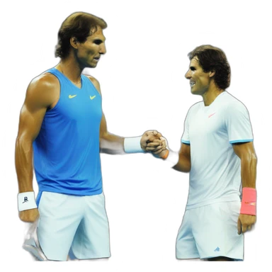 Nadal with alcaraz sticker