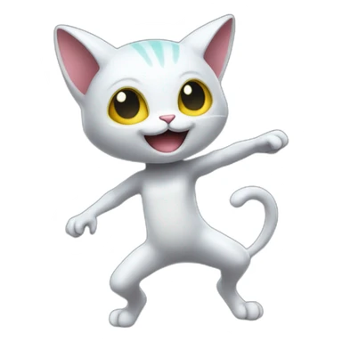 dancing-alien-bicolor-cat-with-pokemon-face sticker
