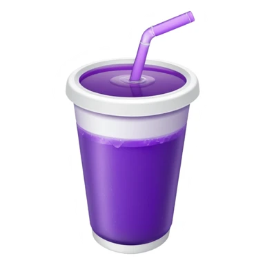  White styro cup without straw eith purple juice inside visible from the top only sticker