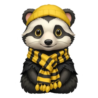 hufflepuff badger with hogwarts scarf sticker