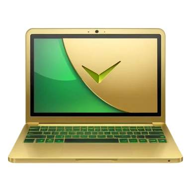 laptop without logo`s in golden and green colours sticker
