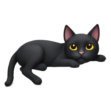 Black cat sunbathing sticker