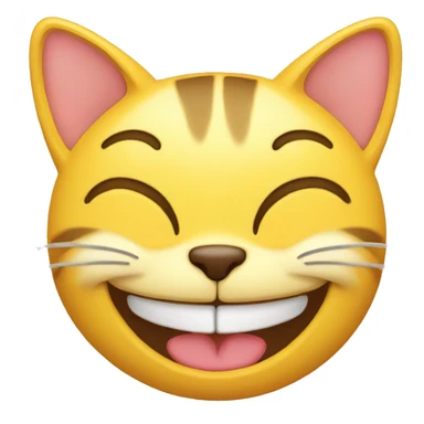 giggling cat yellow sticker