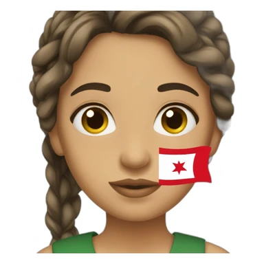 fille avec drapeau de la tunisie  sticker