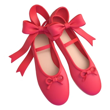 red ballet shoes with bow sticker