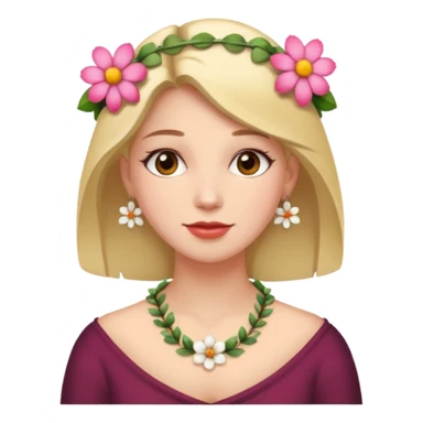 woman with a flower necklace sticker