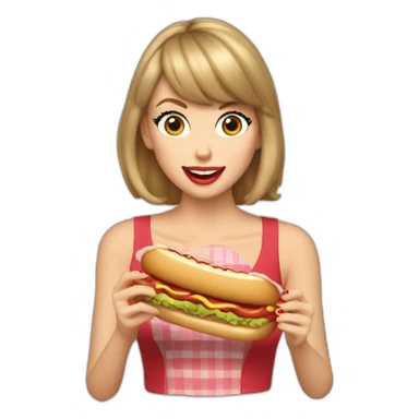 taylor swift comiendo hot dog sticker