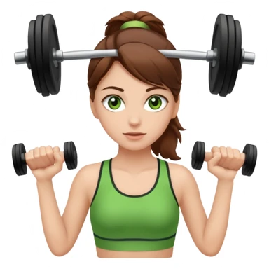 Brown haired green eyed white girl working out sticker