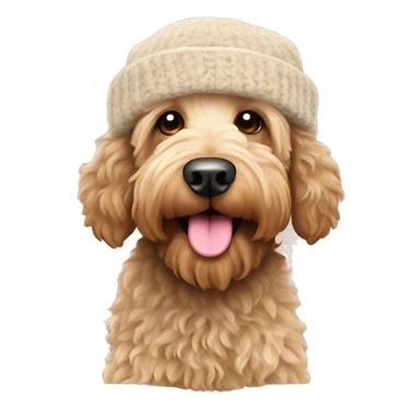 australian labradoodle with wool beanie  sticker