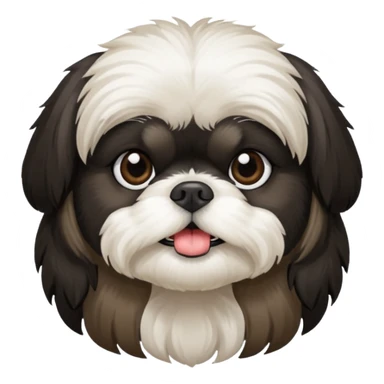 Black and white shih tzu sticker
