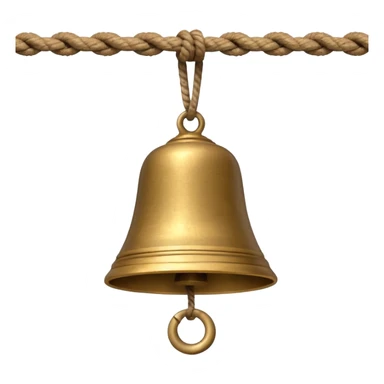 small temple bell hanging from rope sticker