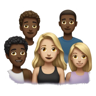 teenage group gathering sticker