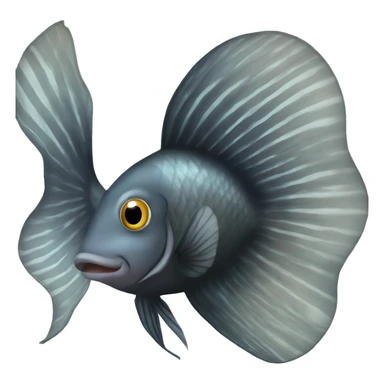 dumbo beta fish black  sticker