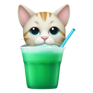 Cat drinking a Baja blast with a straw  sticker