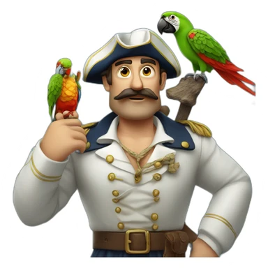 Tough salty sailor with cigar and parrot sticker