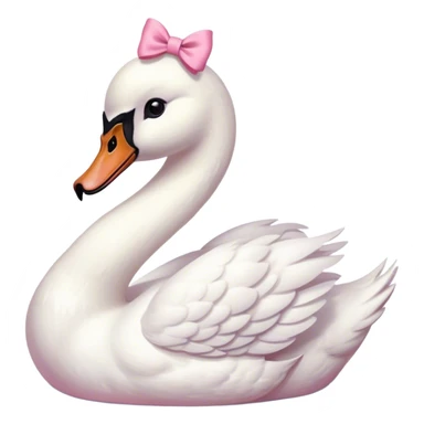 Swan and a pink bow sticker