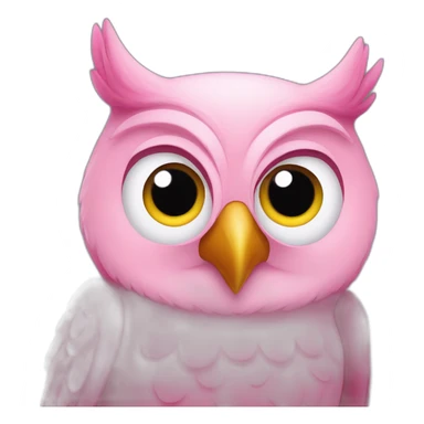 a winking pink owl sticker