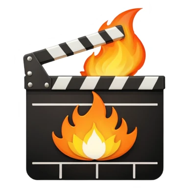 clapperboard with a flame inside sticker