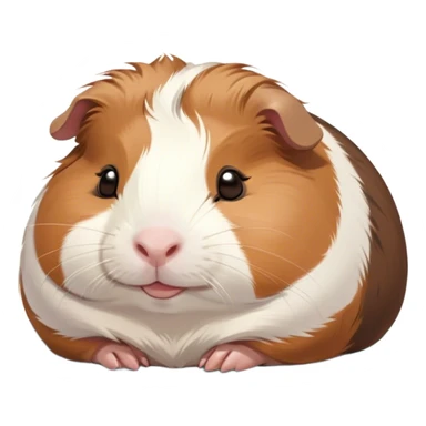 Meme-Worthy Cute Sleeping Brown and White Banded Guinea Pig Portrait Emoji, Head resting peacefully with a contented smile, showcasing a delightfully chubby build and a luxuriously soft banded fur of brown and white, eyes shut in a serene, cozy nap, Simplified yet hilariously adorable features, highly detailed, glowing with a soft, drowsy light, high shine, relaxed and utterly lovable, stylized with an air of playful laziness, bright and heartwarming, soft glowing outline, capturing the essence of a comically sleepy guinea pig, so meme-worthy it feels like it could instantly become the next viral sensation of adorable slumber! sticker