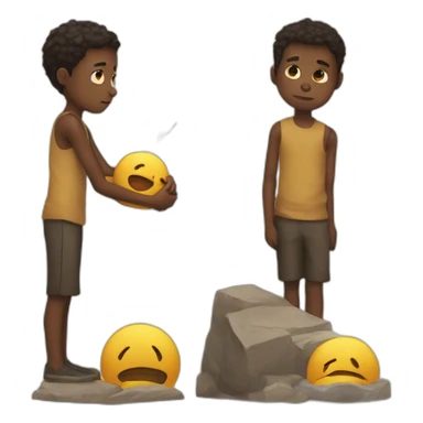 Sacrifices his life and sad in his life of boy sticker