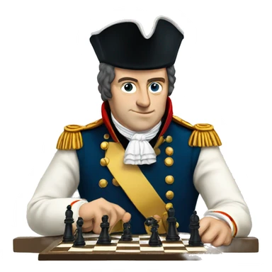 Napoleon playing chess sticker