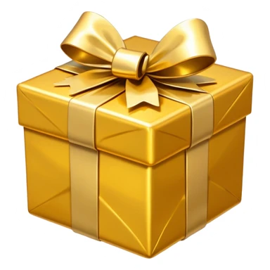 golden present with golden bow sticker