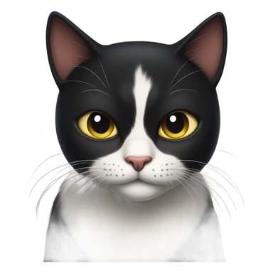 Black cat with mean face sticker