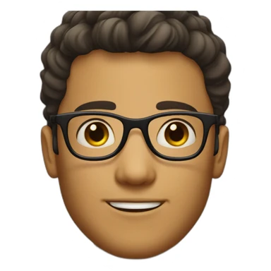 jawlined boy with medium hairs and glasses sticker