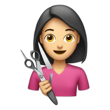 Person cutting a pair of scissors sticker