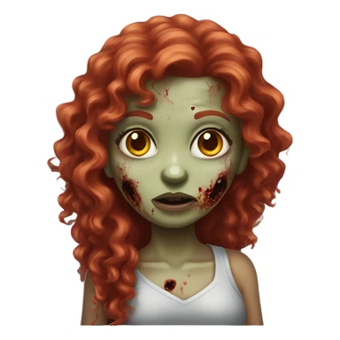 Zombie girl with long red curly hair sticker