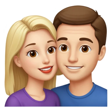 couple sleeping together kissing  sticker