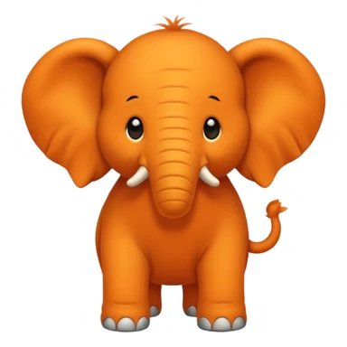 orange furry elephant sticker