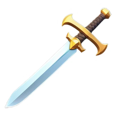 Clash of Clans aesthetic: Cinematic Playful Pixel 3D Sword Portrait Emoji, rendered in a 3D vector-style similar to standard emojis with minimal shading and bold, simplified shapes. A compact, distinct form with signature details, softly glowing with a pixelated adventure charm. Simplified yet unmistakably iconic, highly detailed and consistent, glowing with a soft radiance and high shine. Stylized with a touch of classic pixel-art charm and a soft glowing outline, capturing the essence of a beloved gaming relic with a friendly, playful manner! sticker