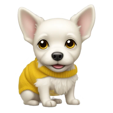 Little white dog in yellow jumper sticker