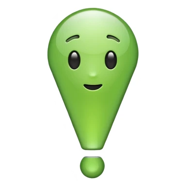 make exclamation mark in light green color emoji sticker