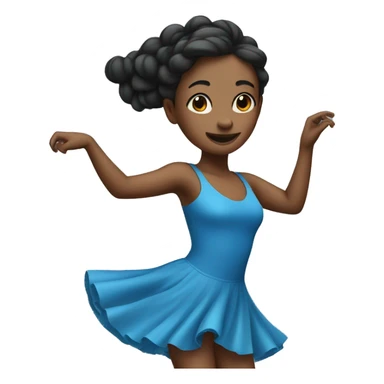 dancing girl in blue dress with no text sticker