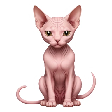 sphynx cat full body sitting with eyes closed sticker