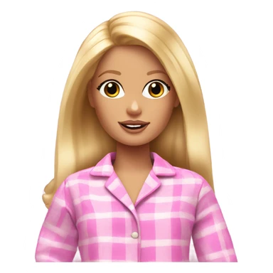 Blonde Barbie wearing pajamas  sticker