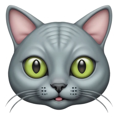 alien cat with no fur, and spectacles sticker