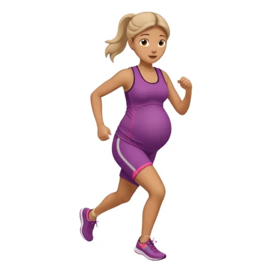 pregnant waman running sticker